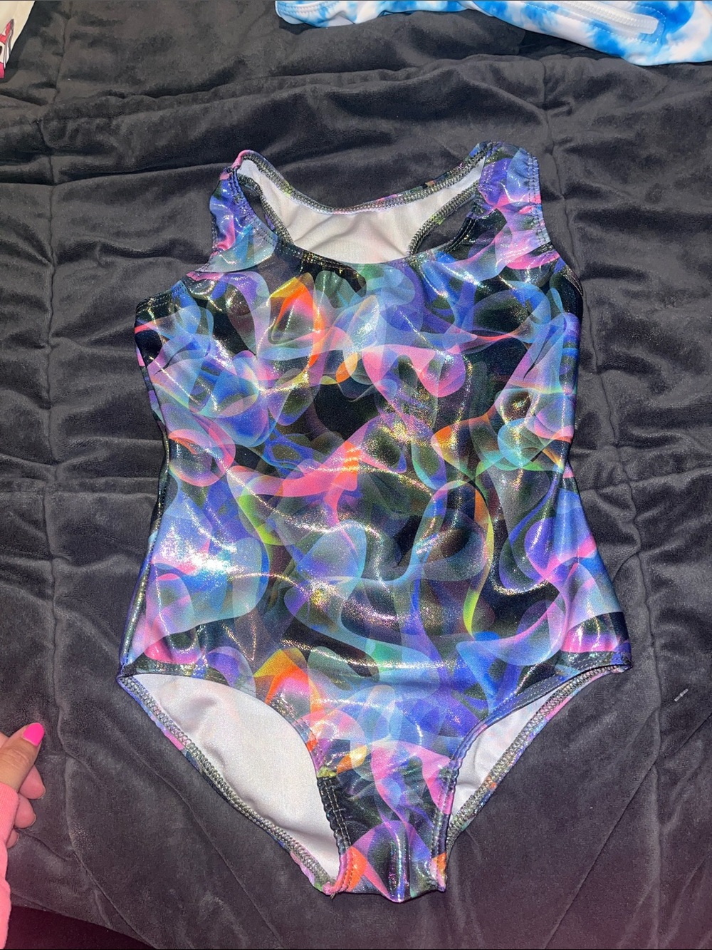 Girls’ Holographic Swirl Leotard/Swimsuit- NWT!!